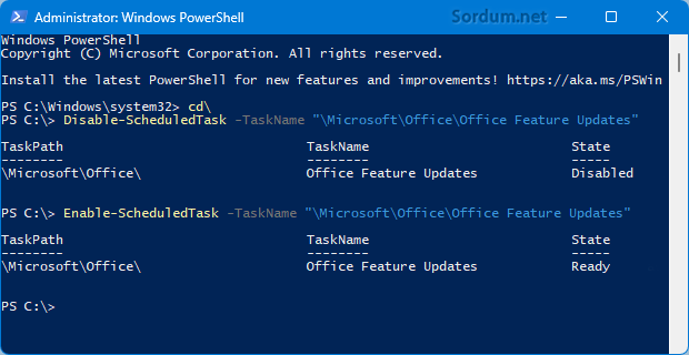 Powershell ile zamanlanmış bir görevi durdur