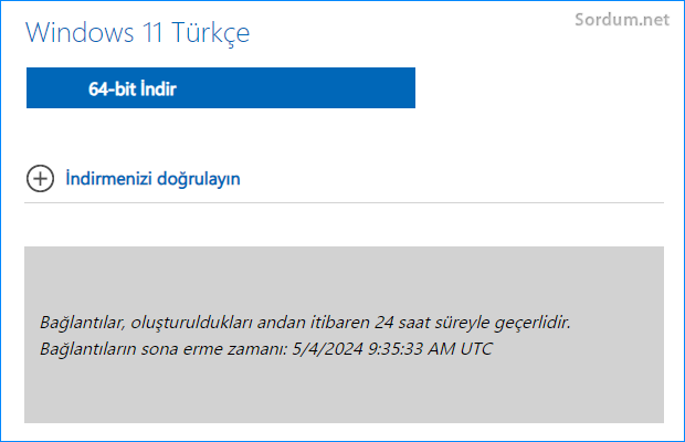 Microsofttan direkt ISO indirme linki