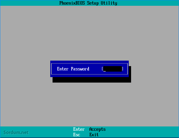 BIOS şifresi soruyor