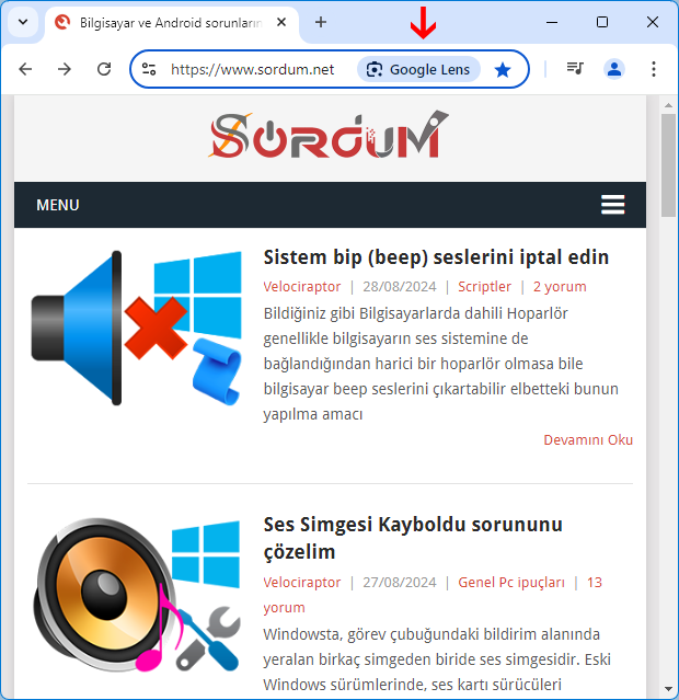 Chrome de Google Lens