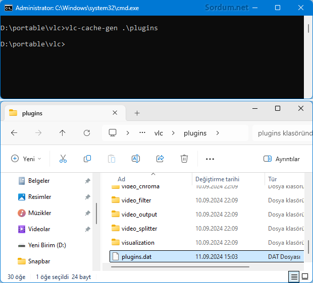VLC Plugins.dat oluştur