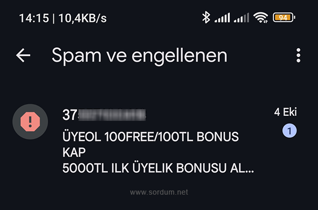 Spam sms