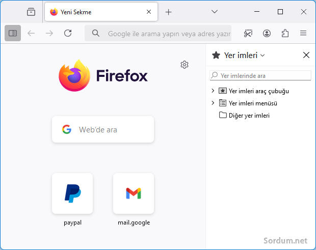 Firefox kenar çubuğu sağda