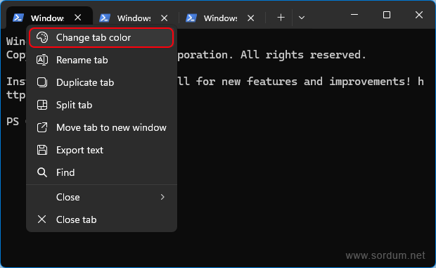Terminal sekme rengi nasıl değiştirilir